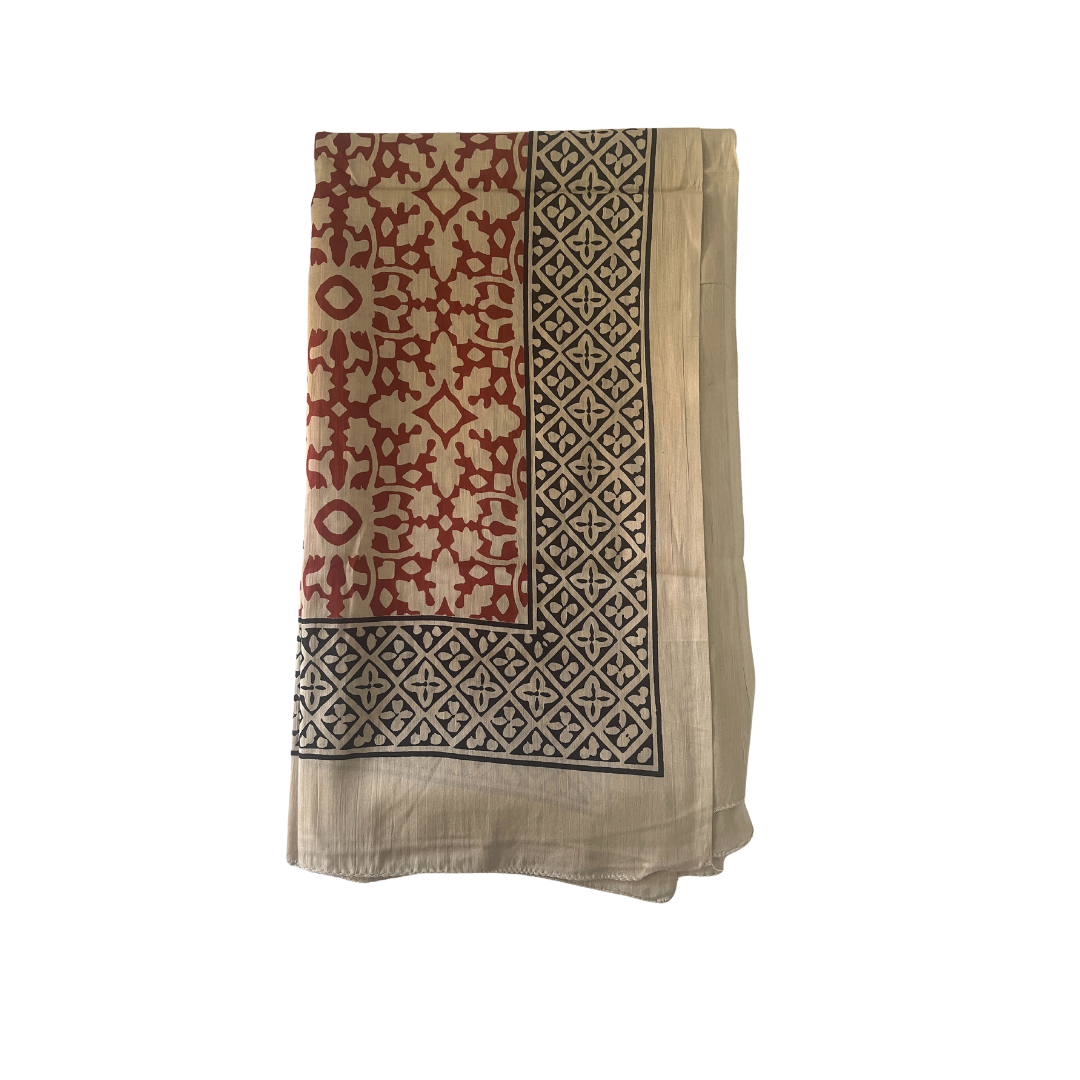 Hand Block Printed Sarong/Pareo -Aga