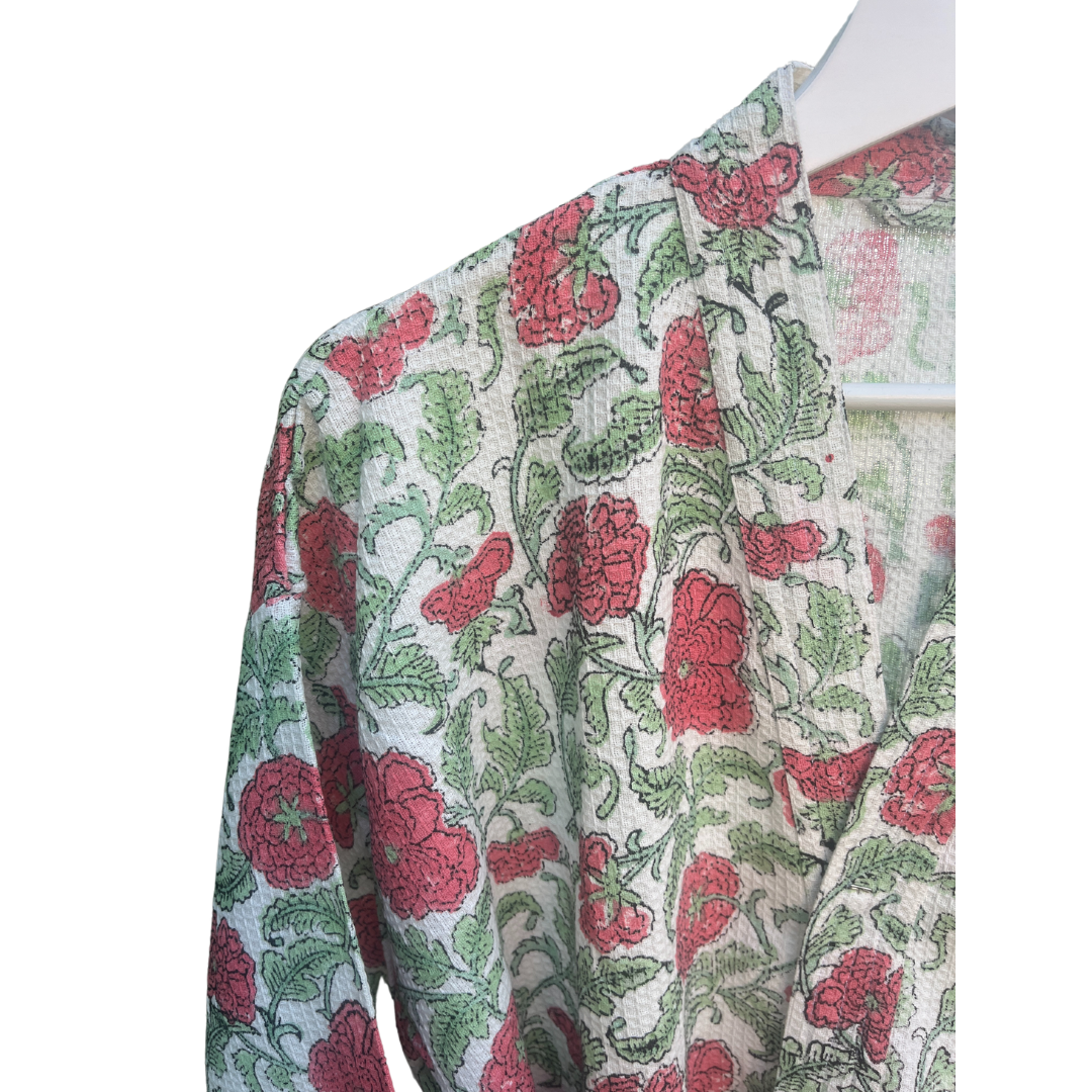 Bath Gown Hand Block Printed