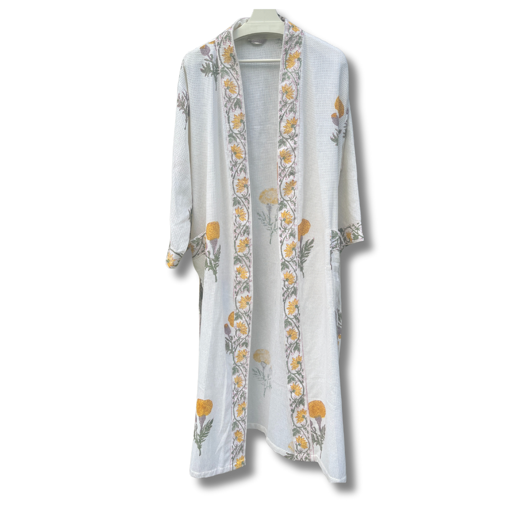 Hand Block Printed Bath Gown (Soz)