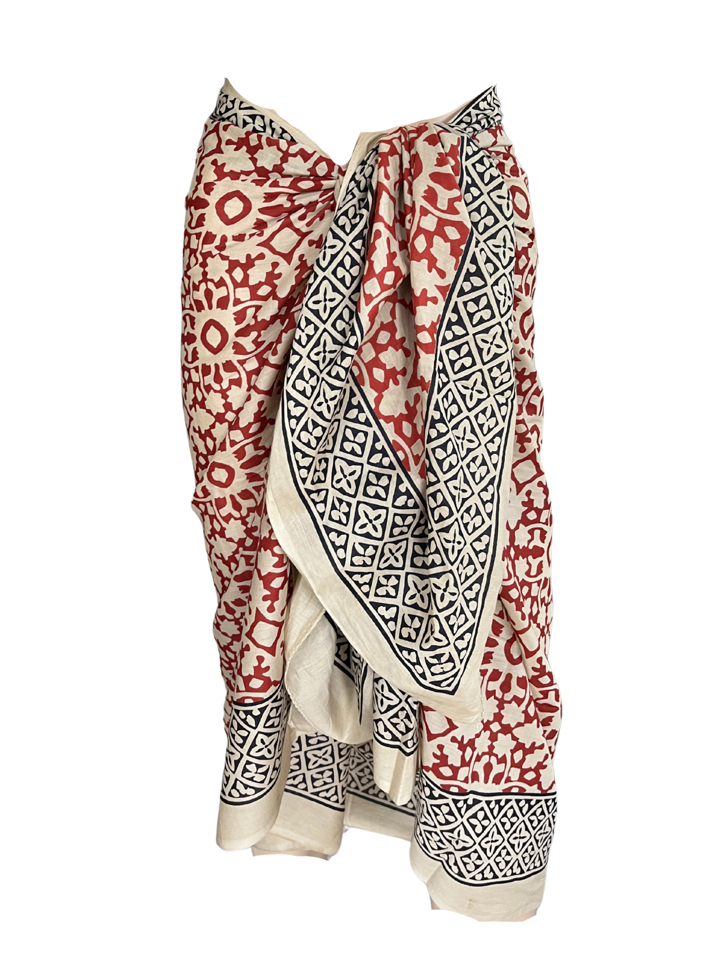 Hand Block Printed Sarong/Pareo -Aga