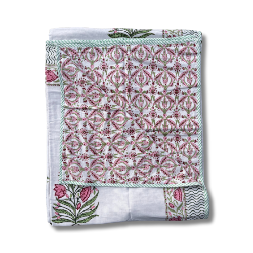 Harmony-Reversible Summer Blanket ( Dohar) -Hand Block Printed