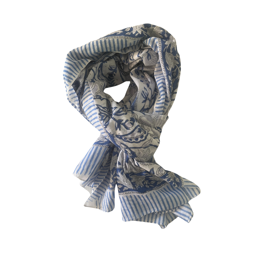 Neel- 100% Cotton Hand Block Printed Scarf