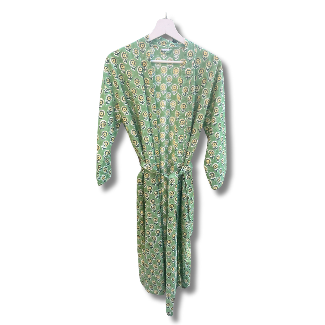 Hoz kimino/Bath Gown Hand Block Printed