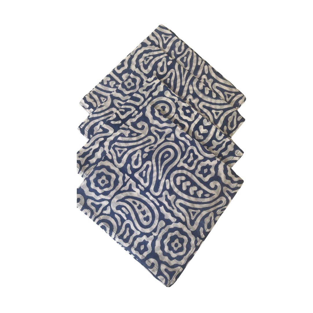 Table Napkins Hand Block Printed -Mod