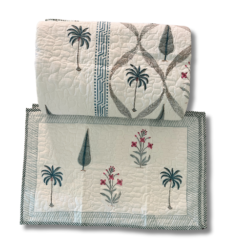 Summer Garden  - Bed Cover / Light Blanket with 2 Pillow Case