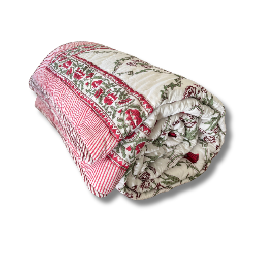 Blush-Summer Quilt-Hand Block Printed