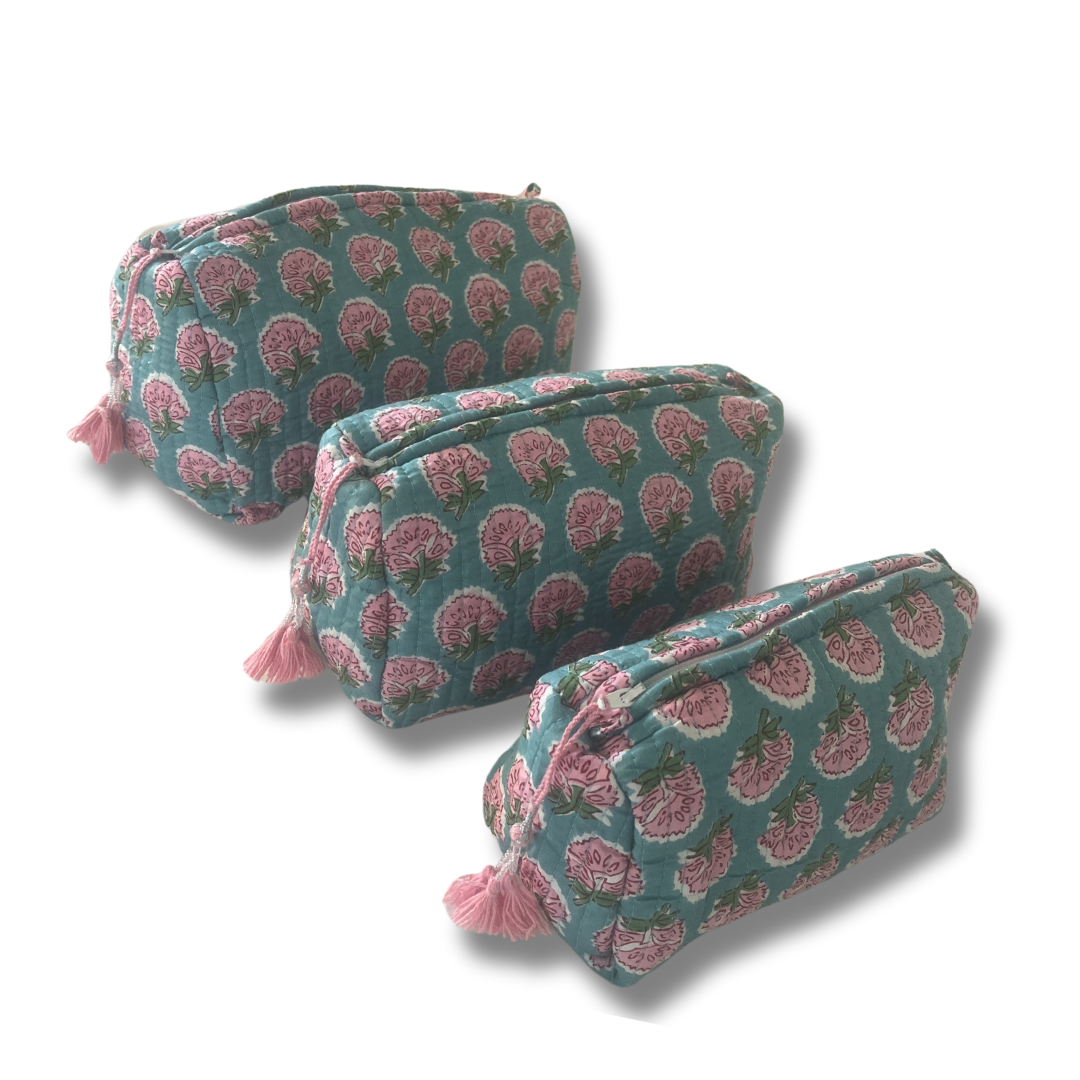 Set of 3 Quilted Toiletry Pouch