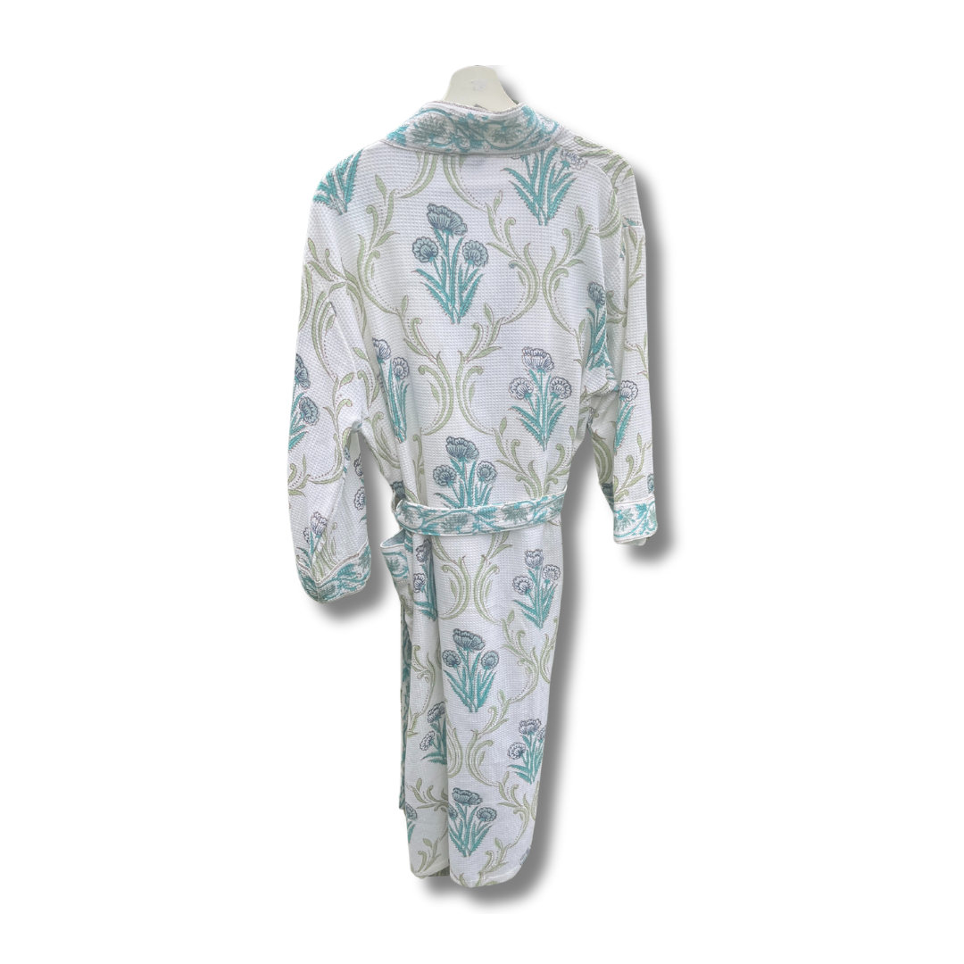 Hand Block Printed Bath Gown (Nar)