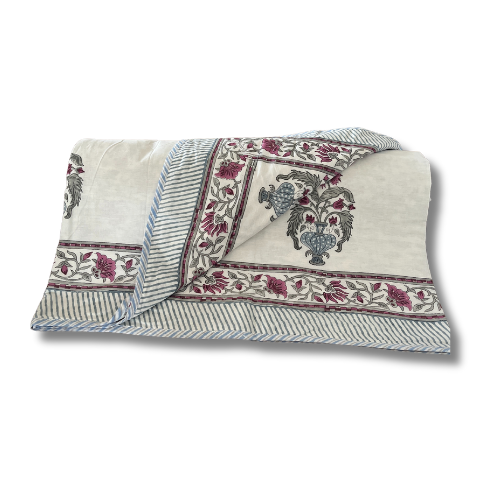 Jaal-Reversible Summer Blanket (Dohar) Hand Block Printed