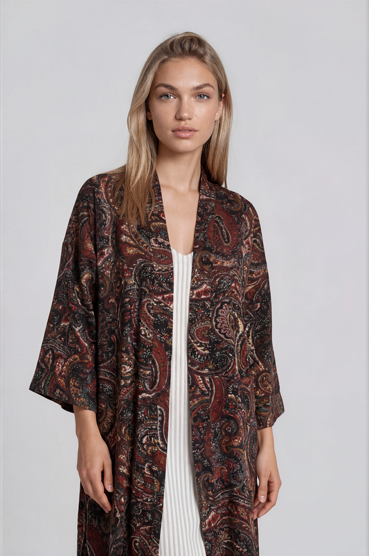 Velvet Printed Robe -Ambi