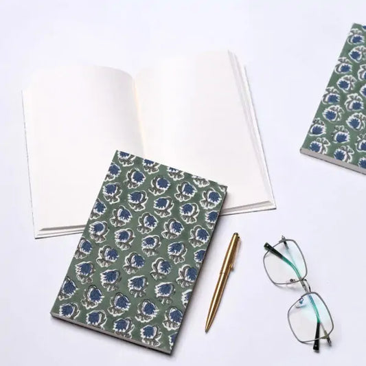 Hand Block Printed Fabric Mounted Diary-Hana