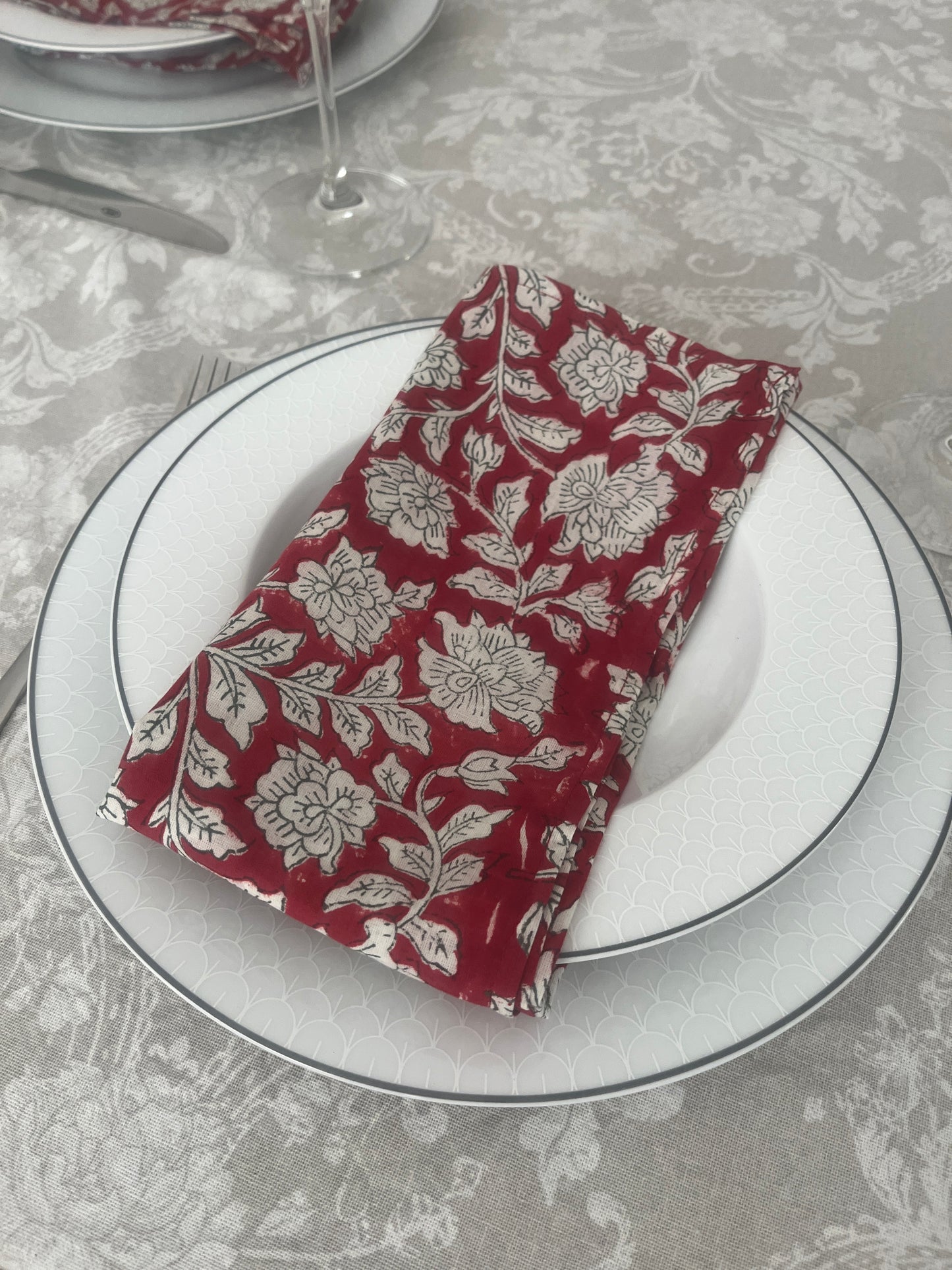 Table Napkins Hand Block Printed -Fab