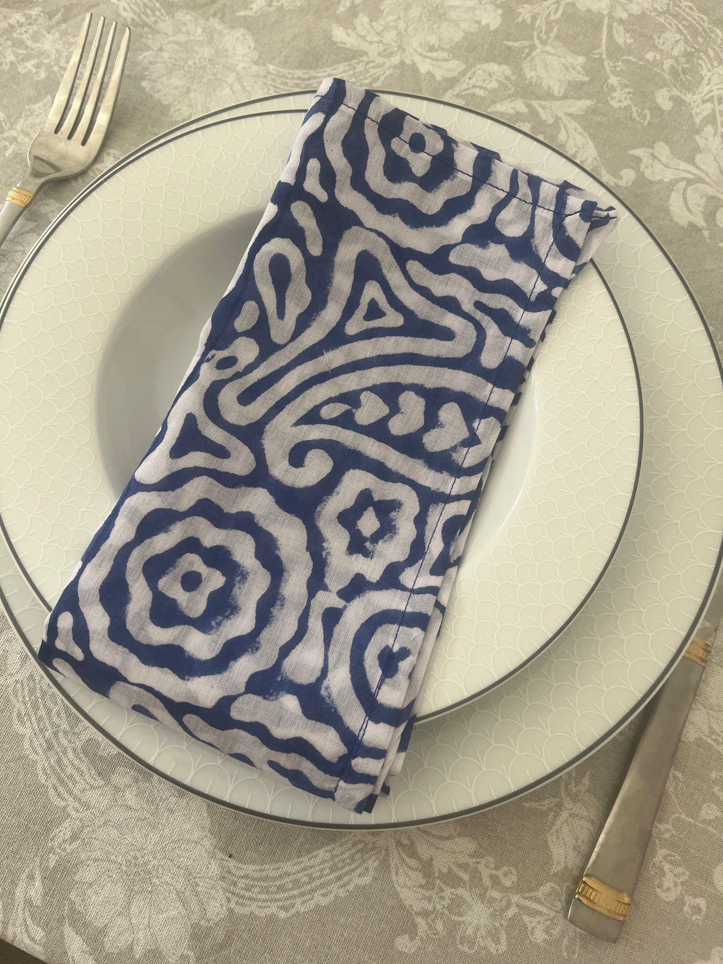 Table Napkins Hand Block Printed -Mod