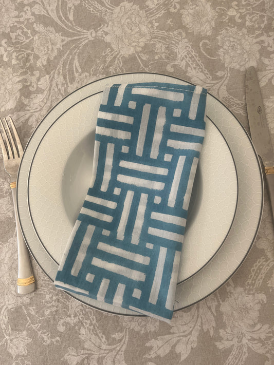 Table Napkins Hand Block Printed -Neem