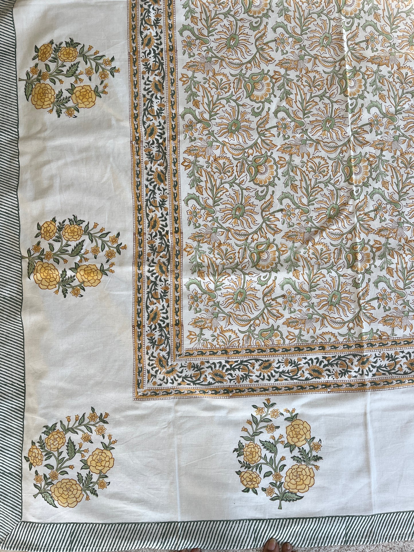 Hand Block Printed Table Cover (Sarso)