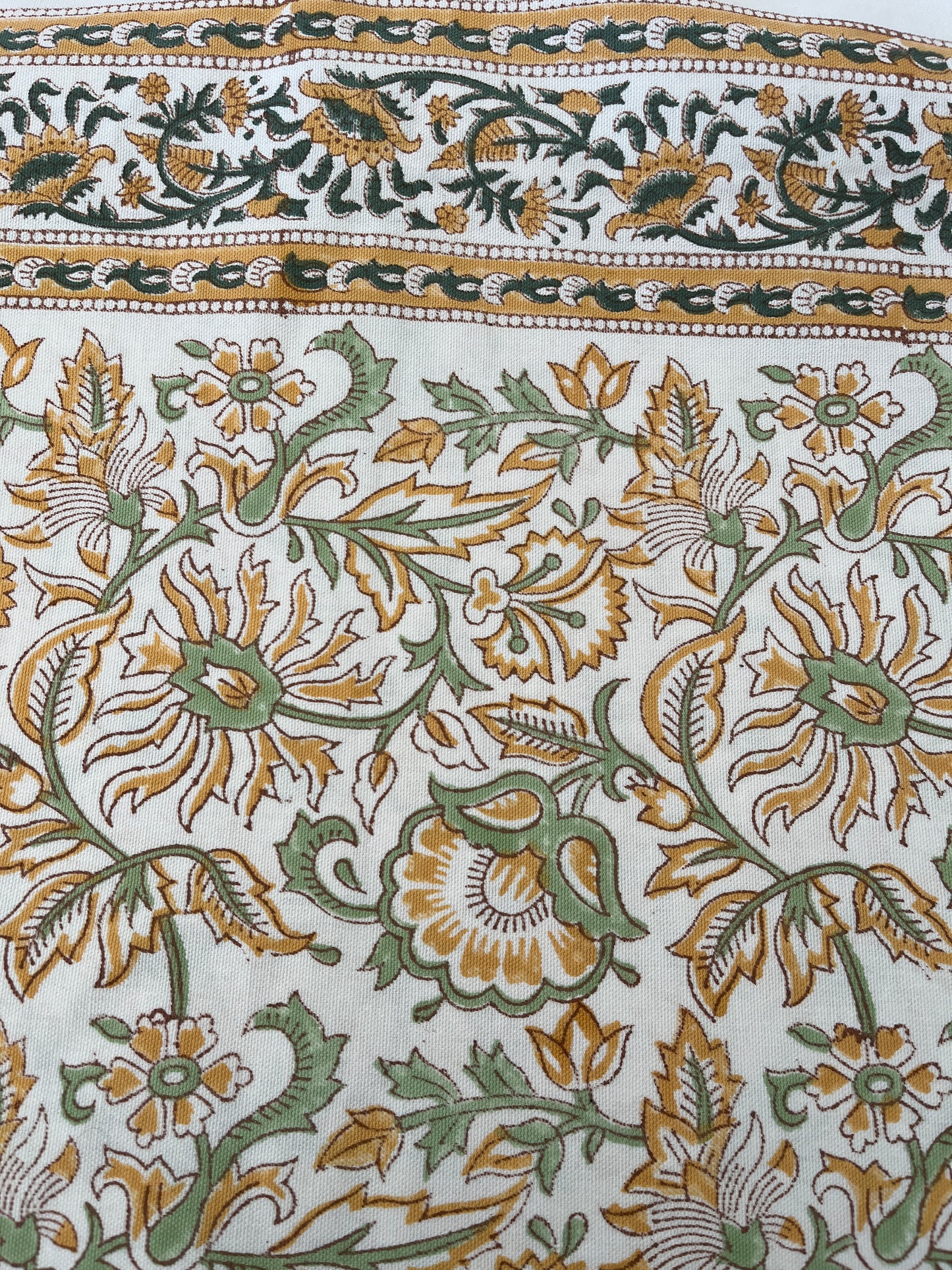 Hand Block Printed Table Cover (Sarso)