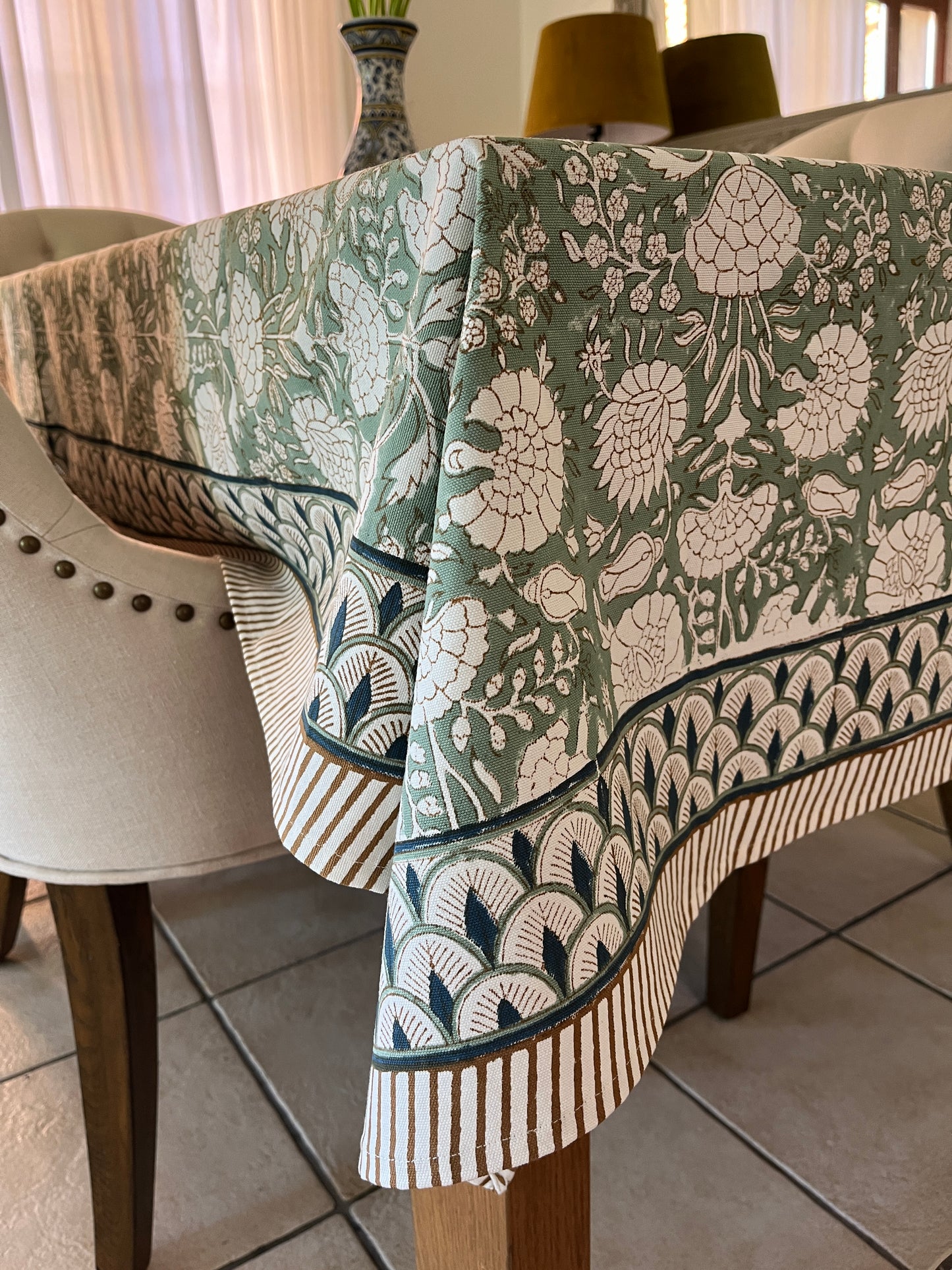 Hand Block Printed Table Cover with Napkins (Mana)