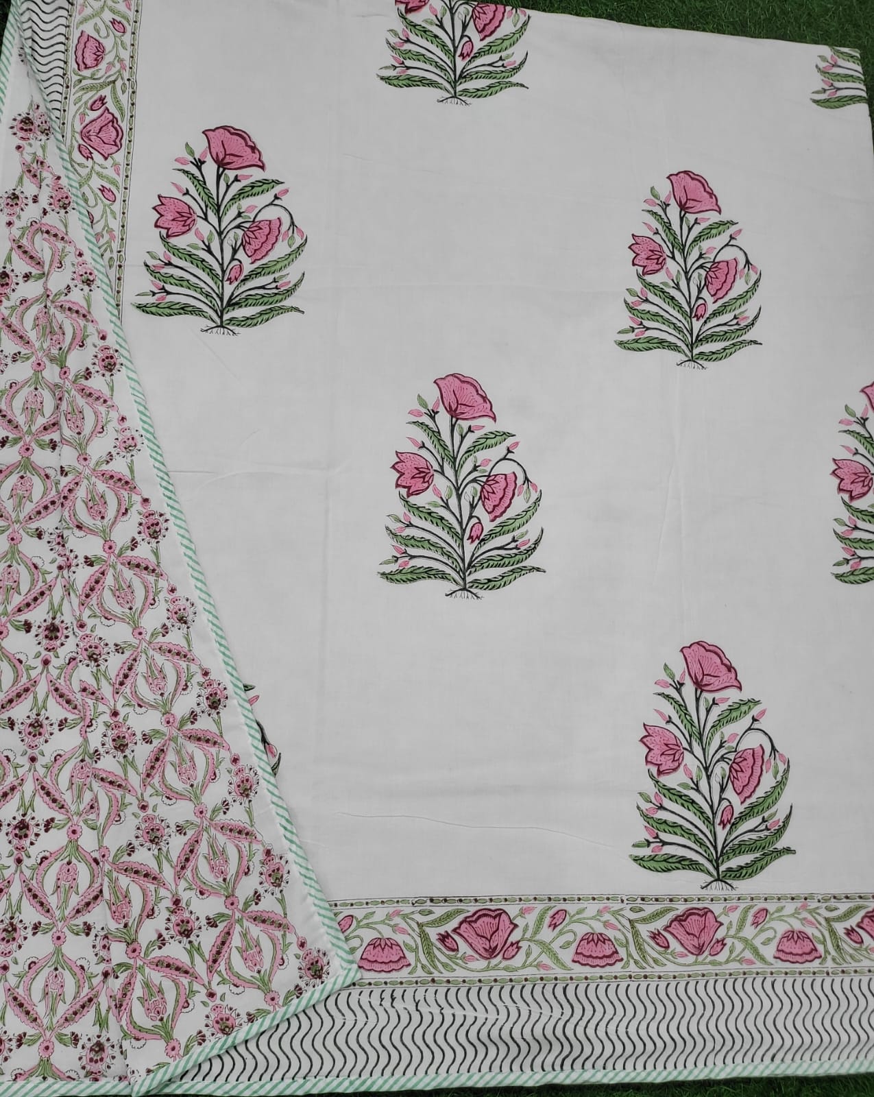 Harmony-Reversible Summer Blanket ( Dohar) -Hand Block Printed