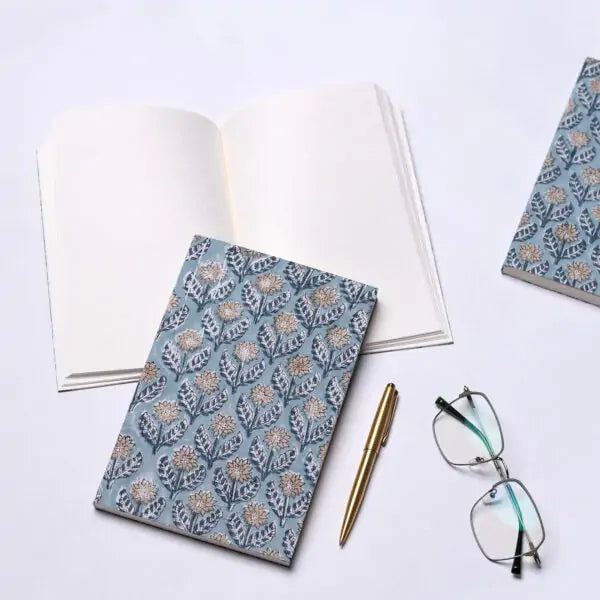 Hand Block Printed Fabric Mounted Diary-Duno