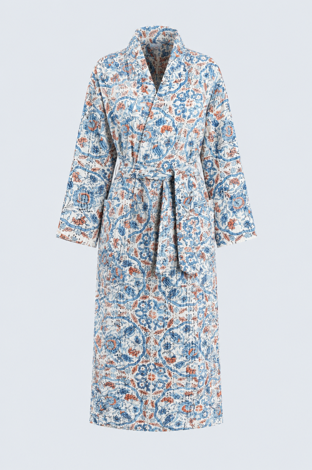 Hand Block Printed Cotton Robe | Unisex | Earthy Finds